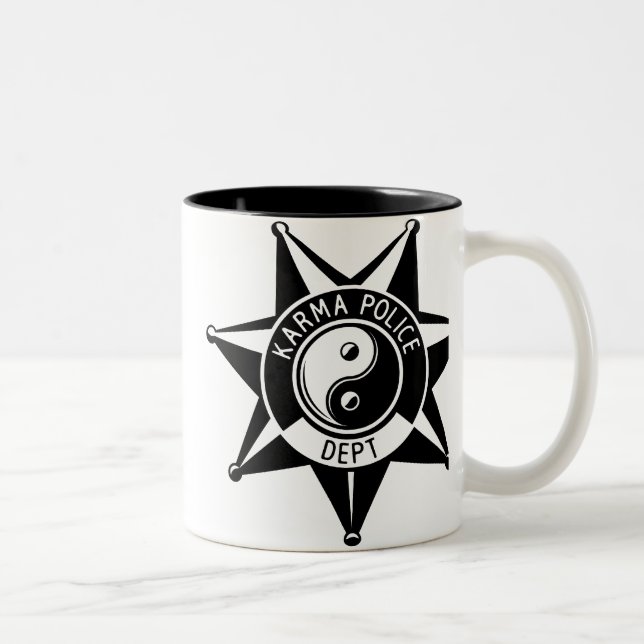 Caneca De Café Em Dois Tons Departamento da polícia das karmas! (Direita)