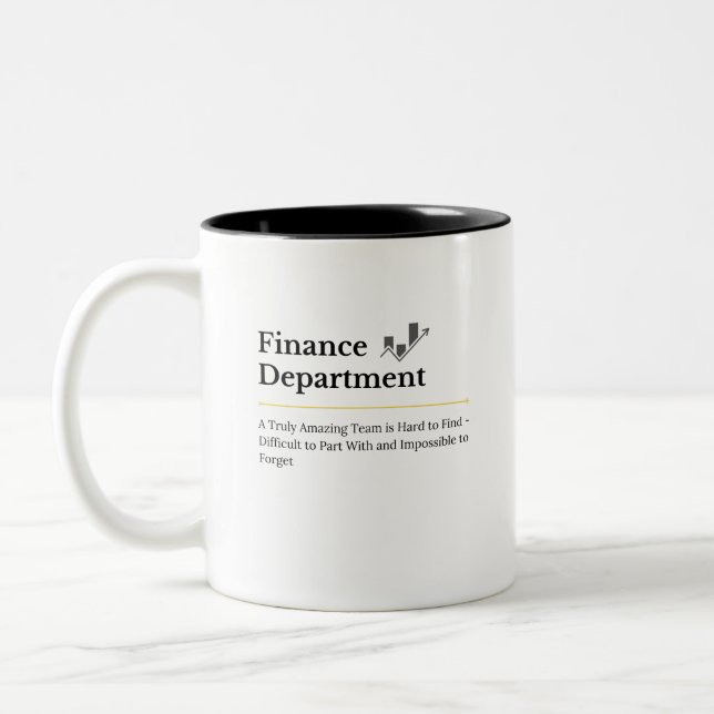 Caneca De Café Em Dois Tons Departamento Financeiro Café Mug (Esquerda)