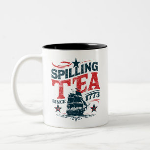 Caneca De Café Em Dois Tons Derramando o Chá Desde 1773 Divertido 4 de Julho