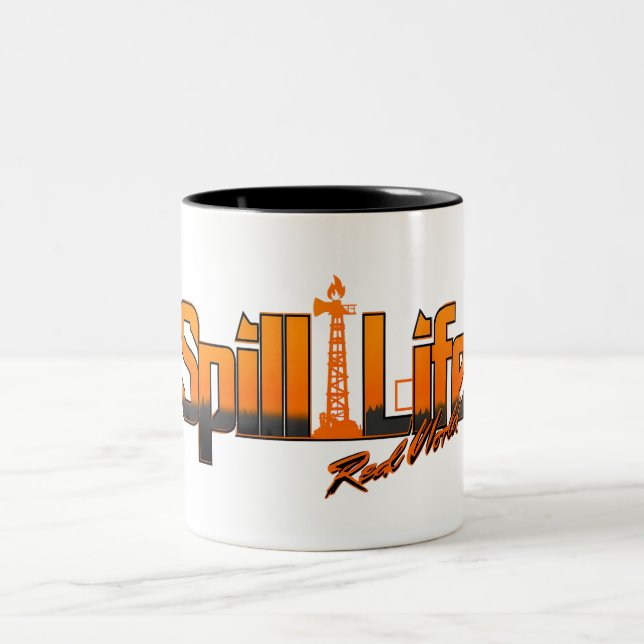 Caneca De Café Em Dois Tons Derramar Life Coffee Mug (Centro)