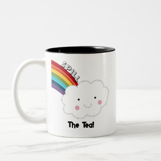 Caneca De Café Em Dois Tons Derramar o chá (Esquerda)