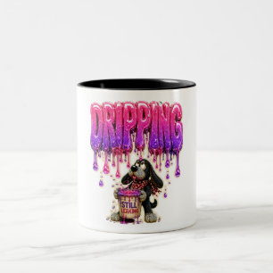 Caneca De Café Em Dois Tons Derretendo Ainda Derretido Engraçado Esgotamento