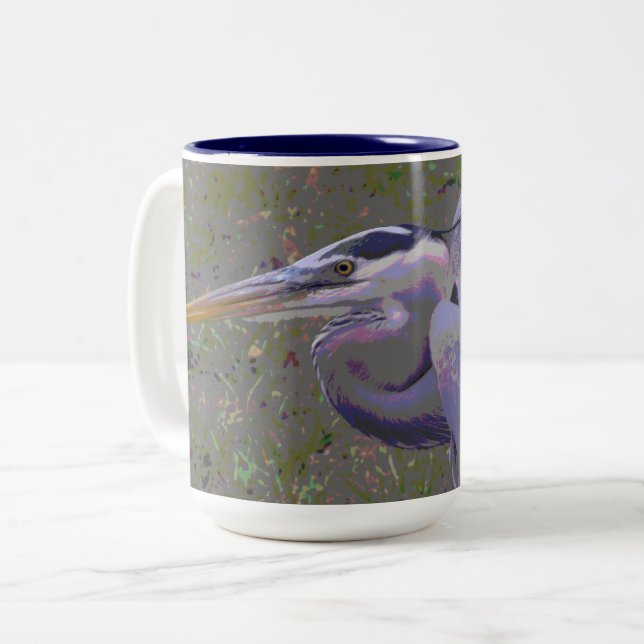 Caneca De Café Em Dois Tons Desafio Heron Azul do excelente (Frente Esquerda)