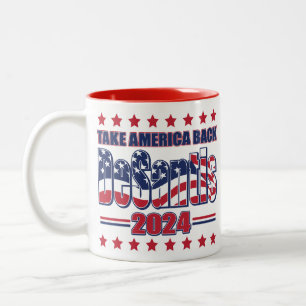 Caneca De Café Em Dois Tons DeSantis-2024-Take-America-Back-