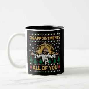 Caneca De Café Em Dois Tons Desapontamentos Todos Vocês Jesus Natal Feio