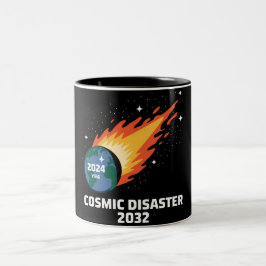 Caneca De Café Em Dois Tons Desastre Cósmico 2032 Impacto Asteroide