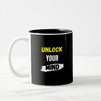 Caneca De Café Em Dois Tons Desbloqueie sua mente