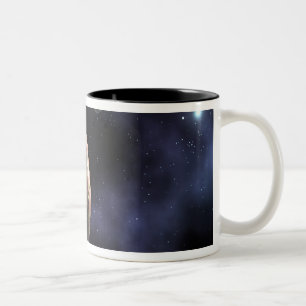 Caneca De Café Em Dois Tons Descoberto recentemente planeta-como o objeto