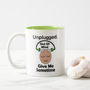 Caneca De Café Em Dois Tons Desconectado Fora Da Mente Me Dê Algum Tempo Engra