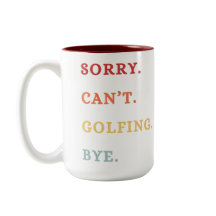 Desculpe. Não posso. Golfando. Tchau. - Golfista