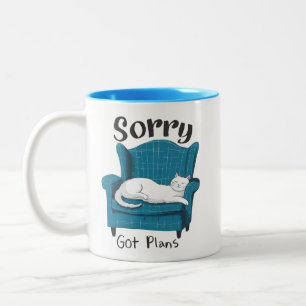 Caneca De Café Em Dois Tons Desculpe, tenho planos Presente engraçado para ama