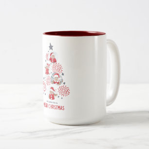 Caneca De Café Em Dois Tons Desejamos a você um Natal Vermelho Alegre Bebê Can