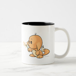 Caneca De Café Em Dois Tons Desejando Kacheek alaranjado