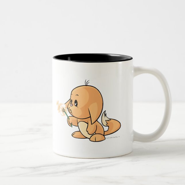 Caneca De Café Em Dois Tons Desejando Kacheek alaranjado (Direita)