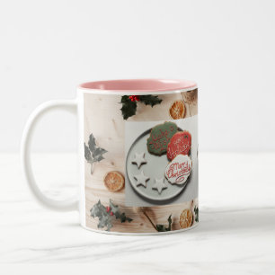 Caneca De Café Em Dois Tons Desejo a todos - Feliz Natal e Feliz Natal