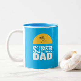 Caneca De Café Em Dois Tons Desejos personalizados do "PAI SUPER" do Design na