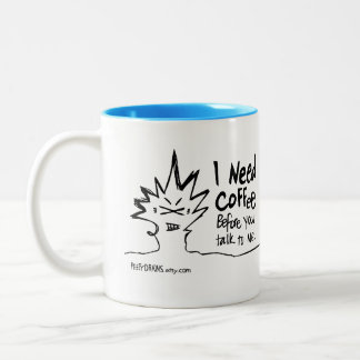 Caneca De Café Em Dois Tons Desenhar de Peety - eu preciso o café antes que
