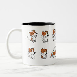 Caneca De Café Em Dois Tons Desenho Adorável De Cães Cão Cúpula Cerâmica