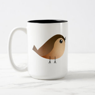 Caneca De Café Em Dois Tons Desenho animado de passarinho