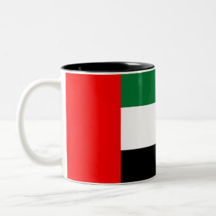 Caneca De Café Em Dois Tons Desenho da Bandeira dos Emirados Árabes Unidos