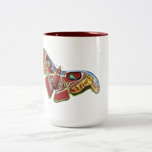Caneca De Café Em Dois Tons Desenho de Arte Manteiga