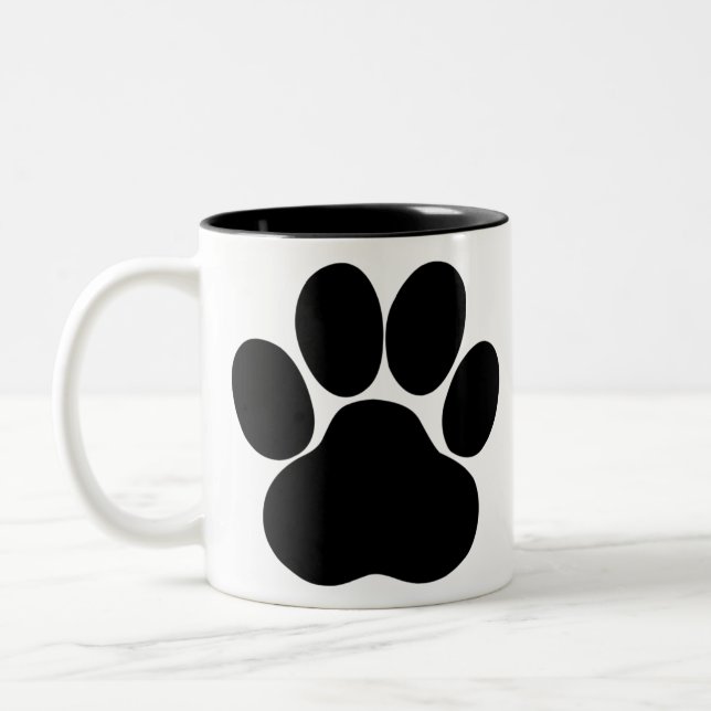 Caneca De Café Em Dois Tons desenho de pés de panda (Esquerda)