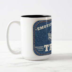 Caneca De Café Em Dois Tons Desenho de Remendo Vintage de Caminhão de Apoio Em