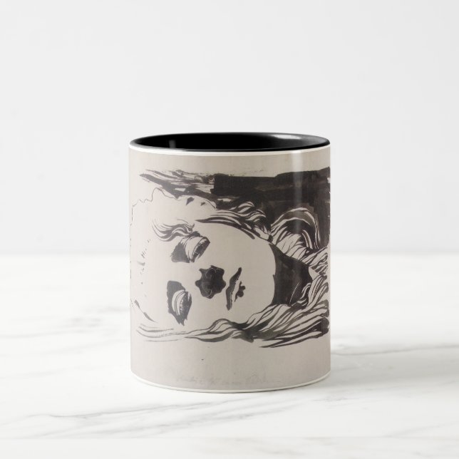 Caneca De Café Em Dois Tons Desenho de uma mulher de "Ver Sacrum" (Moser) (Centro)