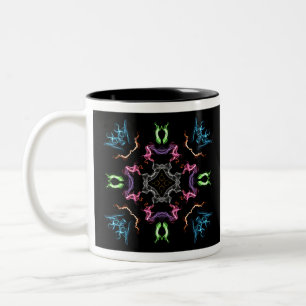 Caneca De Café Em Dois Tons Desenho digital Abstrato Mandala
