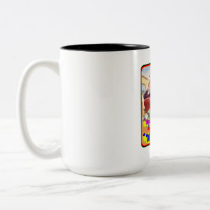 Caneca De Café Em Dois Tons Desenho engraçado de aperto de baixa do trader de