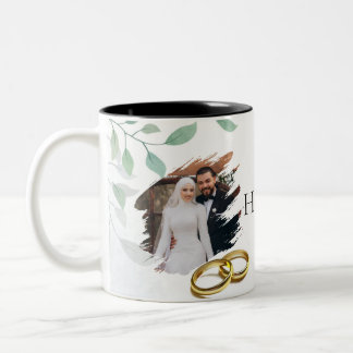 Caneca De Café Em Dois Tons Desenho Floral Elegante para Presentes de Damas de