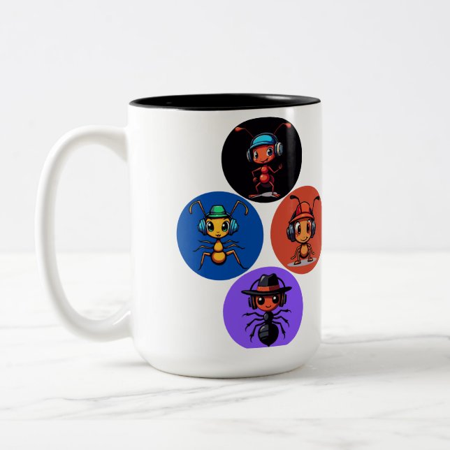 Caneca De Café Em Dois Tons desenho musical (Esquerda)