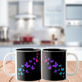 Caneca De Café Em Dois Tons Desenho Orgulhoso Andrógino de Borboleta Bonita