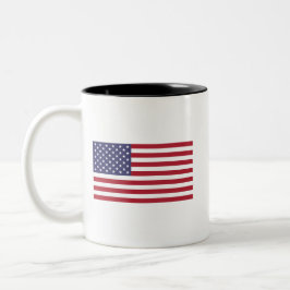 Caneca De Café Em Dois Tons Desenho Patriótico da Bandeira Americana