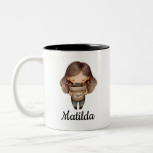 Caneca De Café Em Dois Tons Desenho personalizado para amantes de plantas