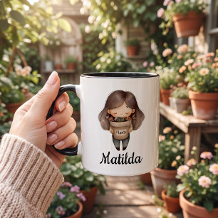 Caneca De Café Em Dois Tons Desenho personalizado para amantes de plantas