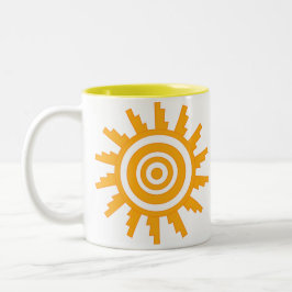 Caneca De Café Em Dois Tons Desenho Sol 
