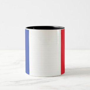 Caneca De Café Em Dois Tons Desenho Tricolor Francês Azul Branco Vermelho