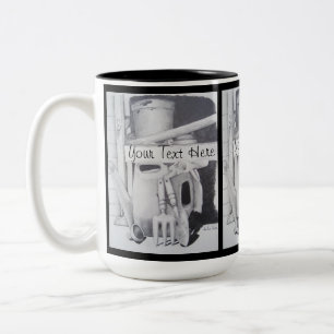 Caneca De Café Em Dois Tons desenho vitalício de ferramentas de jardim para ja