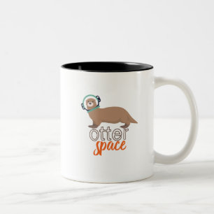 Caneca De Café Em Dois Tons Desenhos animados animais engraçados do espaço d