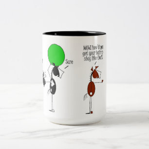 Caneca De Café Em Dois Tons Desenhos animados Bashkir bonitos do cavalo
