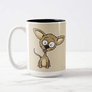 Caneca De Café Em Dois Tons Desenhos animados do cão da chihuahua por