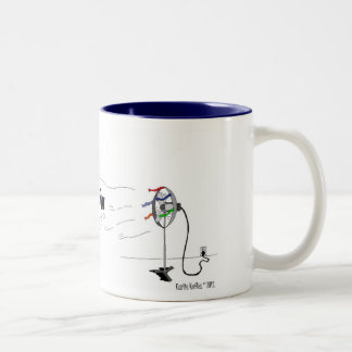 Caneca De Café Em Dois Tons Desenhos animados engraçados do super-herói do