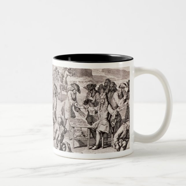 Caneca De Café Em Dois Tons Desenhos animados que satirizam a experiência (Direita)
