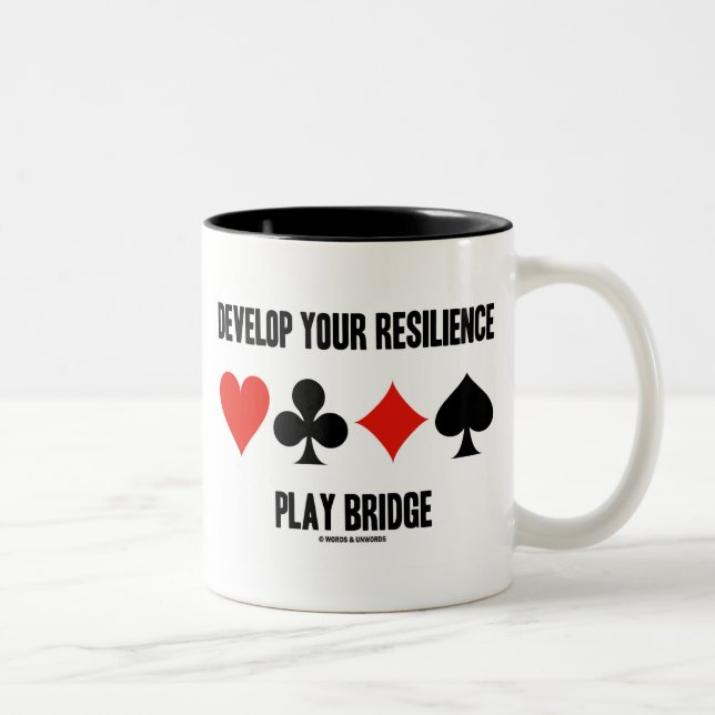 Caneca De Café Em Dois Tons Desenvolva seus naipes de placa ponte de resiliênc (Direita)
