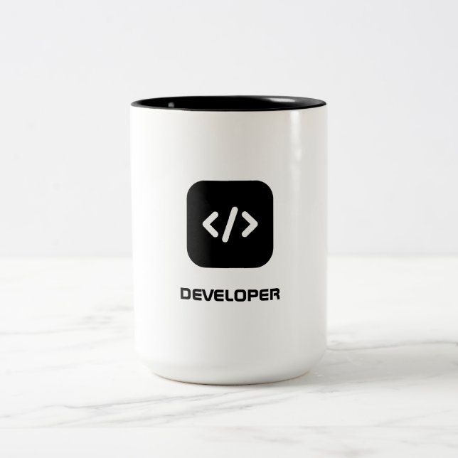 Caneca De Café Em Dois Tons desenvolvedor (Centro)