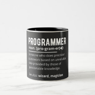 Caneca De Café Em Dois Tons Desenvolvedor de código do programador engraçado s