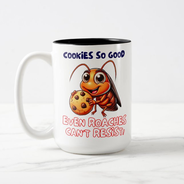 Caneca De Café Em Dois Tons Deserto de Cartoon de Cookroach Bonito (Esquerda)