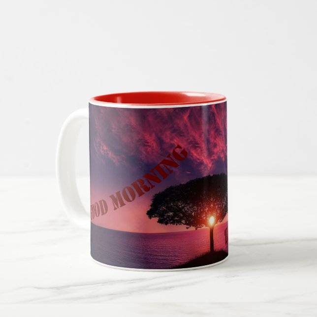 Caneca De Café Em Dois Tons Design (Frente Esquerda)