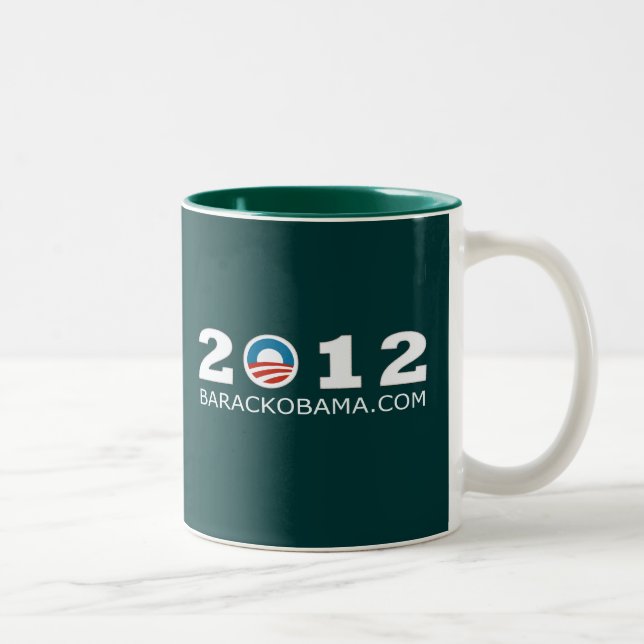 Caneca De Café Em Dois Tons Design 2012 da Re-eleição de Barack Obama (Direita)
